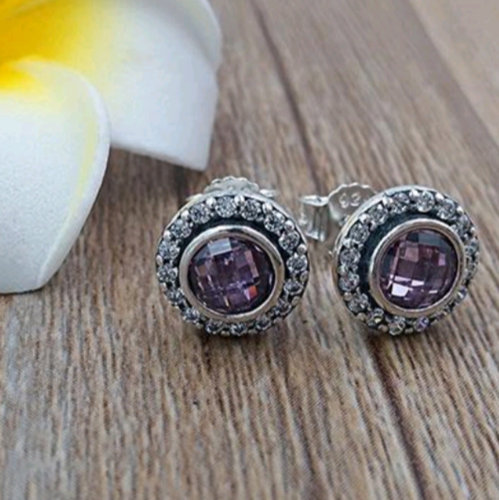 Amethyst stud earrings